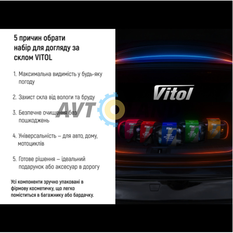 Набір для догляду за склом VITOL купити дешево
