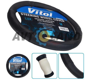 Чохол на кермо VLOD-CL114 BK M чорний/шкіра, VITOL