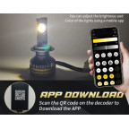 Светодиодная LED лампа Q8 H1 150W canbus с регулировкой цвета App 3000K/4300K/6500K купить недорого