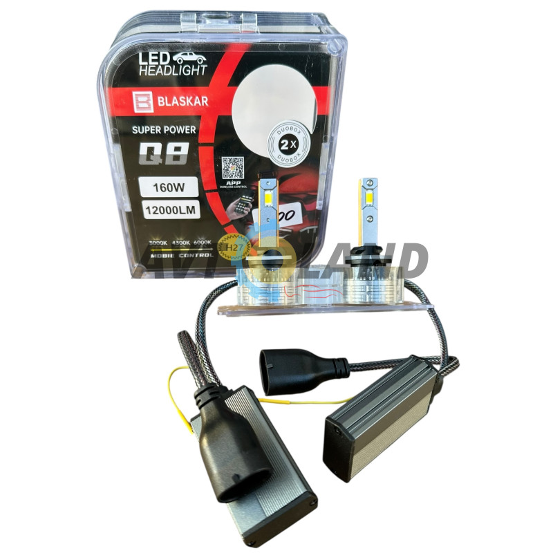 Светодиодная LED лампа Q8 H27 (880) 150W canbus с регулировкой цвета App 3000K/4300K/6500K купить недорого