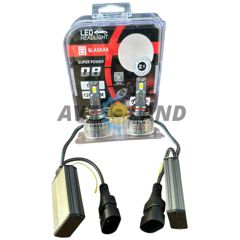 Светодиодная LED лампа Q8 HB3 (9005) 150W canbus с регулировкой цвета App 3000K/4300K/6500K купить недорого