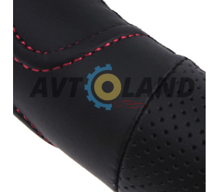 Чехол на руль VLOD L283 S черно-красный экокожа перфорация