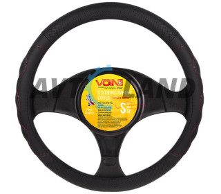 Чехол на руль VLOD L283 S черно-красный экокожа перфорация