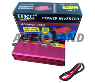 Инвертор 3000W 12V-220V UKS автомобильный преобразователь напряжения с дисплеем
