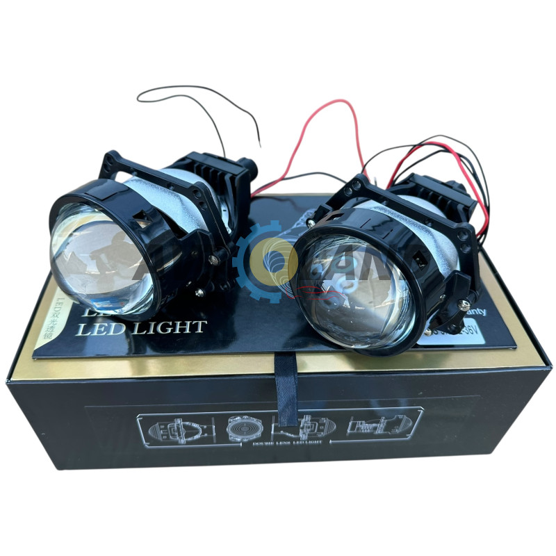 Світлодіодні Bi-LED лід лінзи GUANGFUDE 3.0″ дюйма універсальна 65W 5100K 12-24V (2шт) купити дешево