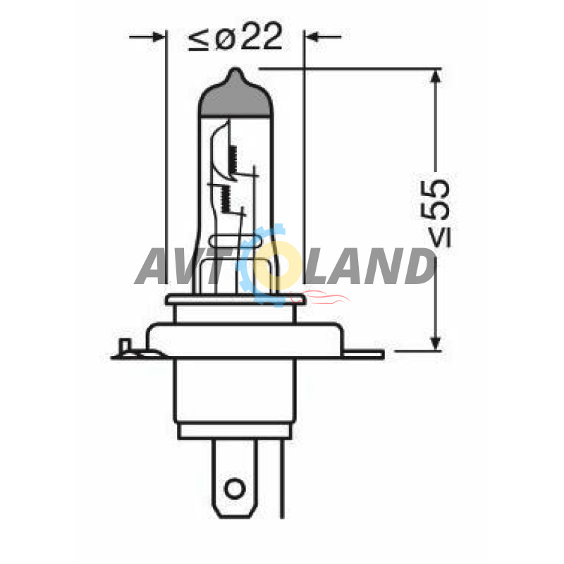 Лампа Osram H4 Original Line 12V P43t галогенная купить недорого