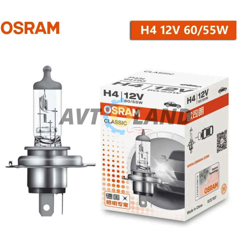 Лампа Osram H4 Original Line 12V P43t галогенная купить недорого