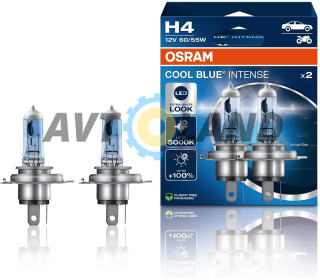 Лампи галогенні Osram Cool Blue Intense Next Gen +100% H4 12V 55W/60W (2 шт.)