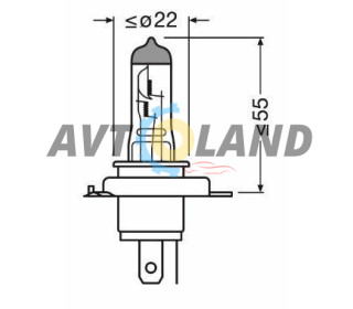 Лампы галогенные  OSRAM 64193NL-2HB H4 Night Breaker LASER +150% 60/55W 12V P43t (2 шт)