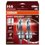 Лампи галогенні OSRAM 64193NL-2HB H4 Night Breaker LASER +150% 60/55W 12V P43t (2 шт) купити дешево