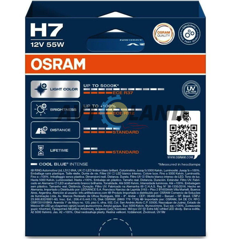 Лампи галогенні OSRAM 64210CBN-2HB H7 Cool Blue Intense Next Gen +100% 55W 12V PX26d 2шт купити дешево