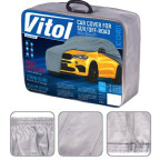 Тент (чохол) автом JC13401 L на джип/мінівен сірий з підкладкою PEVA/PP Cotton 457х185х145 к.з. купити дешево