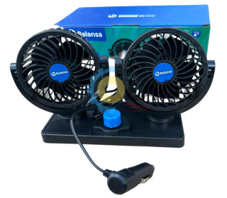 Вентилятор автомобильный двойной от прикуривателя 12V (Две скорости) BALANSA
