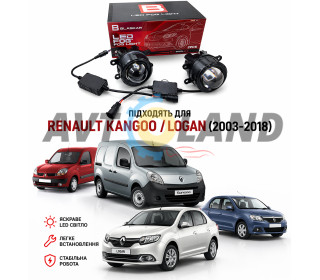 Светодиодные противотуманные фары  Белый 80WЖелтый свет 48W  Kangoo II/III[2008-, Logan I/II [2004-