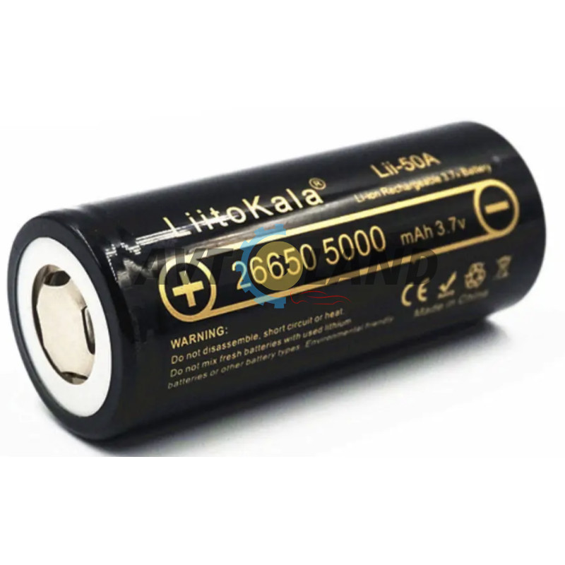 АКУМУЛЯТОР 26650 LIITOKALA 5000MAH 50A ВИСОКОСТРУМОВИЙ купити дешево
