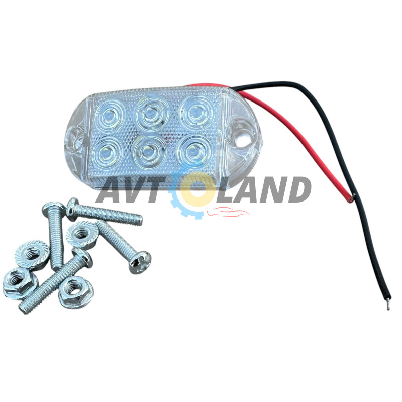 Ліхтар LED габаритний універсальний (6smd 2395) 1224 вольта-білий купити дешево