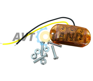 Фонарь LED габаритный универсальний (6smd 2395) 1224 вольта-Желтый
