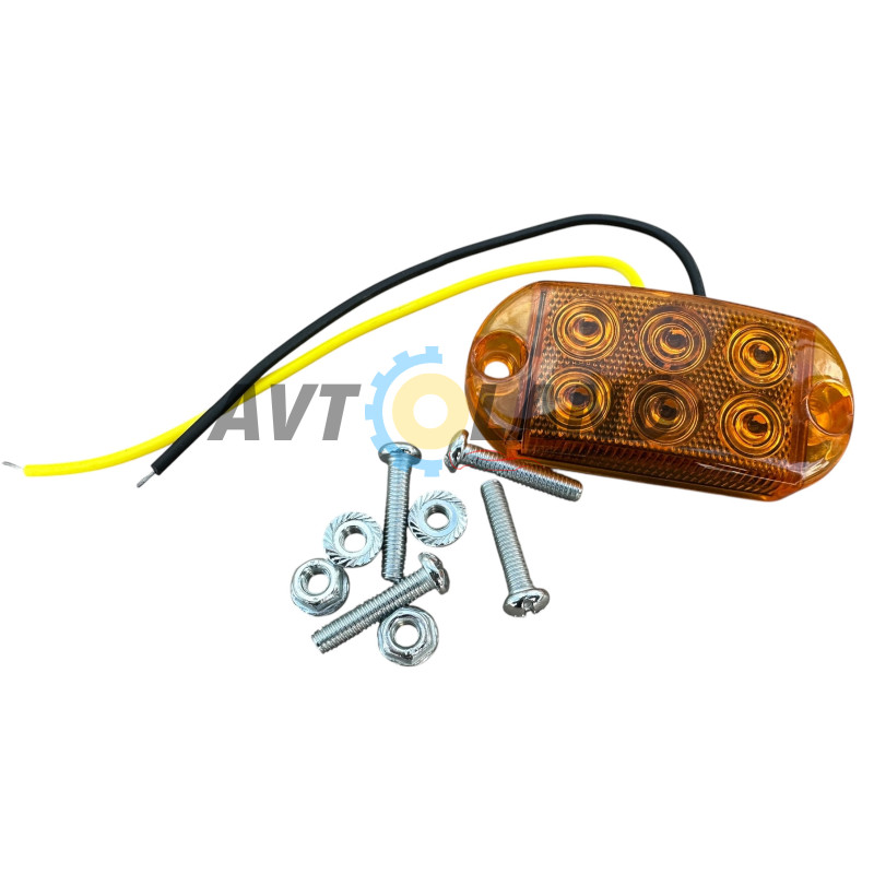 Фонарь LED габаритный универсальний (6smd 2395) 1224 вольта-Желтый купить недорого