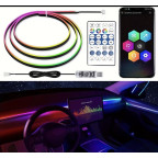 Подсветка салона авто 110см, светодиодная Bluetooth лента торпеды 12V многоцветная с пультом от USB купить недорого