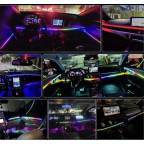 Подсветка салона авто Ambient light Rgb 18в1 набор диодных подсветок Bluetooth 12V купить недорого