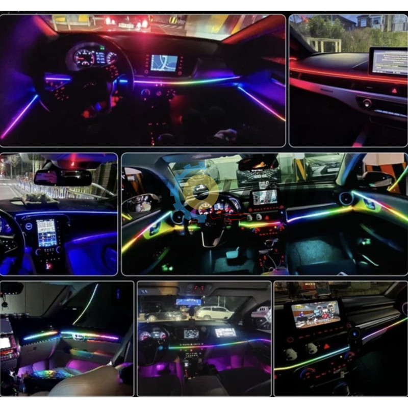 Подсветка салона авто Ambient light Rgb 18в1 набор диодных подсветок Bluetooth 12V купить недорого