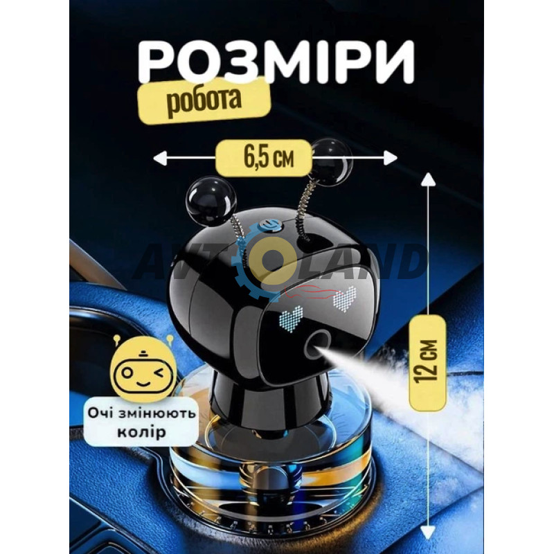 Ароматизатор робот - телепузик JQR001, Черный - интерактивный освежитель воздуха в машину, 4 режима купить недорого