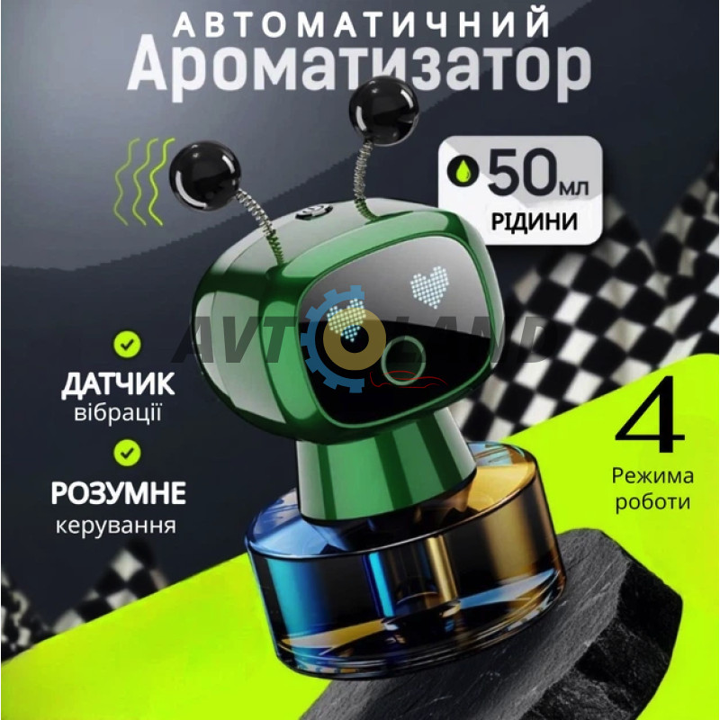 Ароматизатор робот - телепузик JQR002, Зеленый - интерактивный освежитель воздуха в машину, 4 режима купить недорого