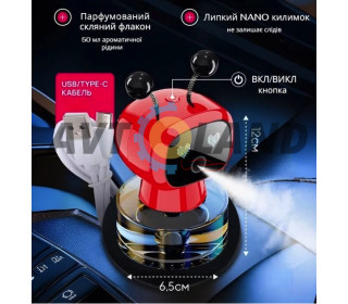 Ароматизатор робот - телепузик JQR004, Червоний - інтерактивний освіжувач повітря в машину, 4 режими