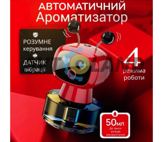 Ароматизатор робот - телепузик JQR004, Красный - интерактивный освежитель воздуха в машину, 4 режима
