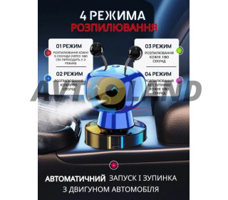 Ароматизатор робот - телепузик JQR005, Синий - интерактивный освежитель воздуха в машину, 4 режима
