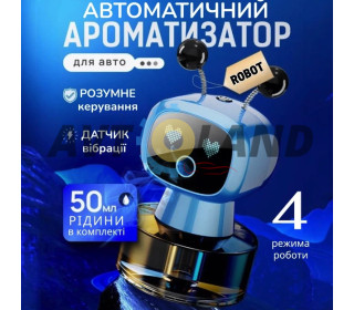 Ароматизатор робот - телепузик JQR005, Синій - інтерактивний освіжувач повітря в машину, 4 режими