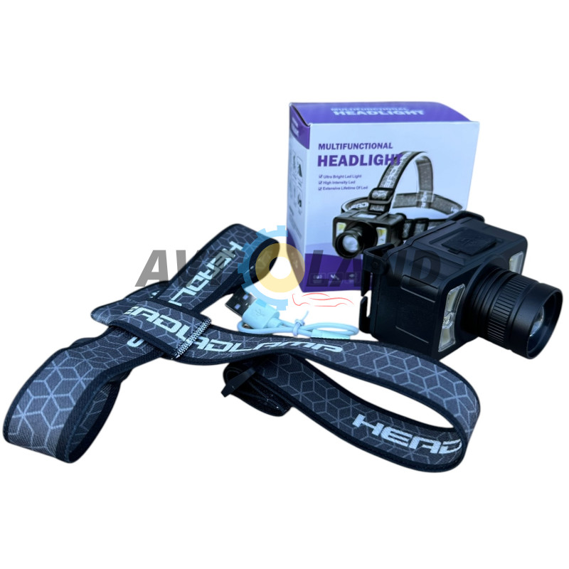 Ліхтар налобний акумуляторний з USB зарядкою та датчиком руху (Headlamp) купити дешево