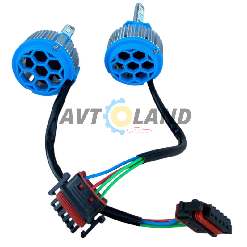 Комплект LED ламп TurboLed T1 H1 6000K 50W 12/24v CanBus з активним охолодженням купити дешево
