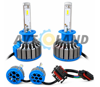 Комплект LED ламп TurboLed T1 H1 6000K 50W 12/24v CanBus с активным охлаждением
