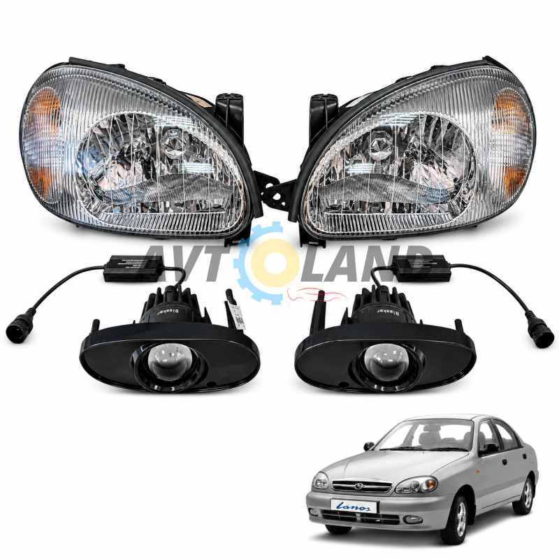 Фари Daewoo Ланос,Сенс з протитуманними фарами (Led Лінза) купити дешево