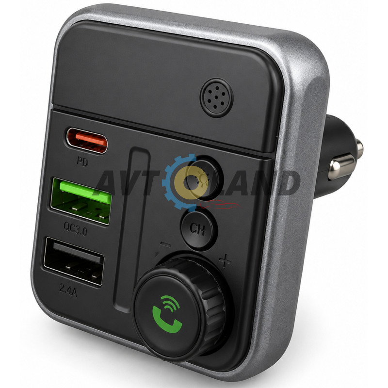Автомобільний FM модулятор BC50 Ascenso PD20W+QC3.0 BT FM transmitter Black купити дешево