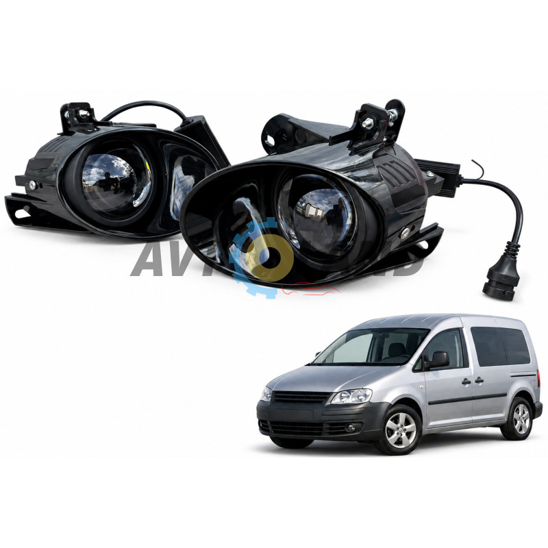 Лінзовані протитуманні LED-фари Caddy III 2004-2010 фольксваген кадді, керування з телефону купити дешево